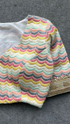 White cotton sequence embroidery blouse
