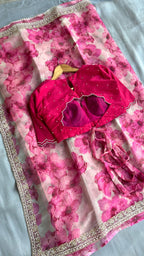 Pink pearl hand work blouse (only blouse)