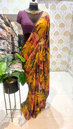 Purple jewel neck hand work blouse (only blouse)
