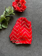 Red sequins embroidery netted blouse