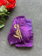 Purple silk heavy mango hand work blouse