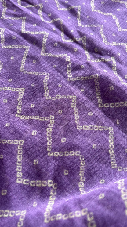 Lavender Purple chiffon saree with embroidery hand work blouse