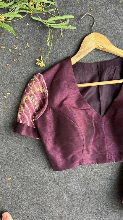 wine chiffon lehariya saree with embroidery blouse