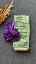 Purple silk hand worked blouse (only blouse)