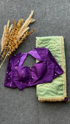 Purple silk hand worked blouse (only blouse)