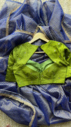 Green silk hand worked blouse (only blouse)