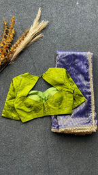 Green silk hand worked blouse (only blouse)