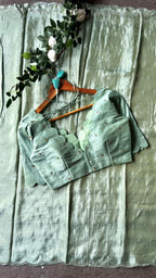 Cyan blue hand worked blouse (only blouse)