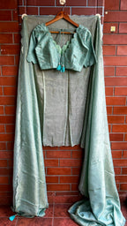 Cyan blue hand worked blouse (only blouse)
