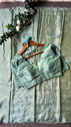 Cyan blue hand worked blouse (only blouse)