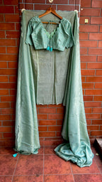 Cyan blue hand worked blouse (only blouse)