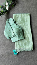 Cyan blue hand worked blouse (only blouse)