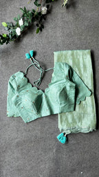 Cyan blue hand worked blouse (only blouse)