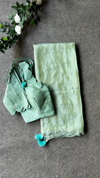 Cyan blue hand worked blouse (only blouse)