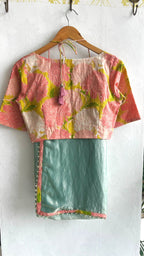 Pink floral patterned & handwork blouse (only blouse)