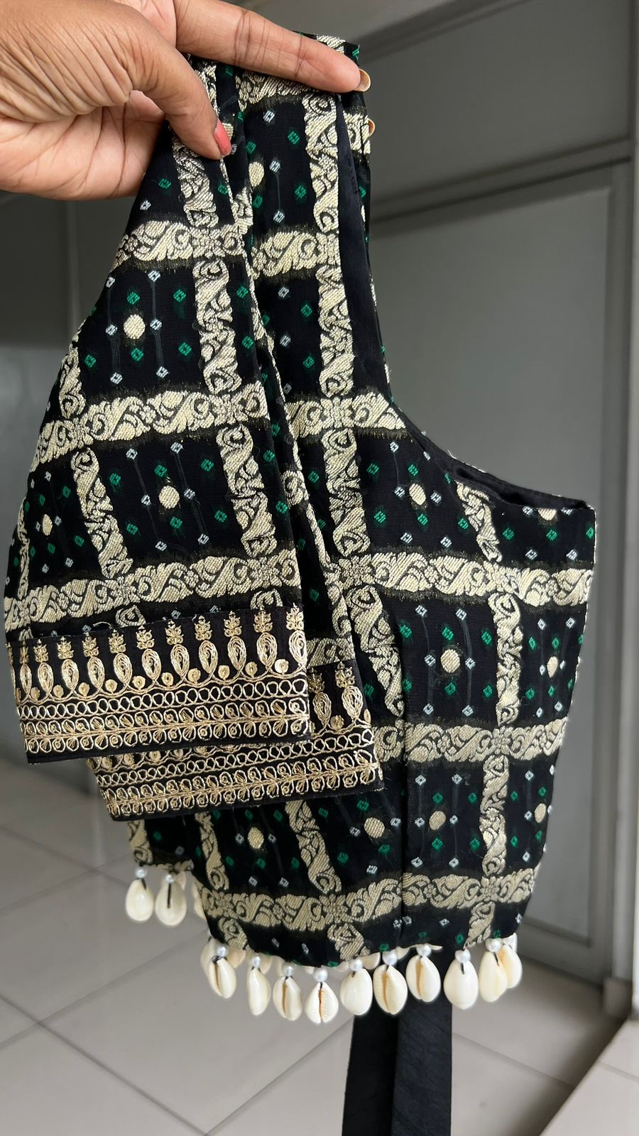 Black banarasi embroidery blouse (only blouse)