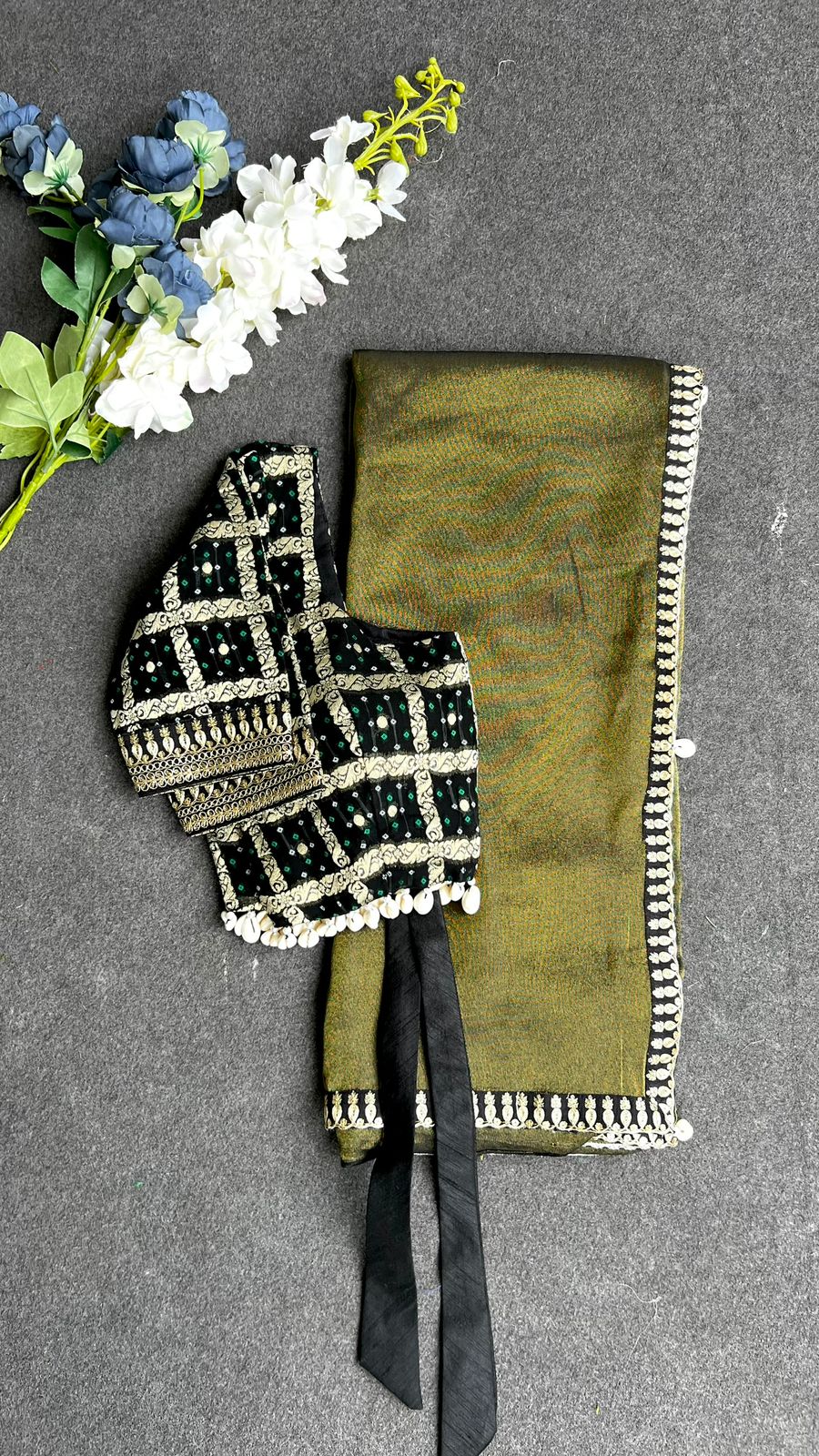 Black banarasi embroidery blouse (only blouse)