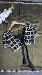 Black banarasi embroidery blouse (only blouse)