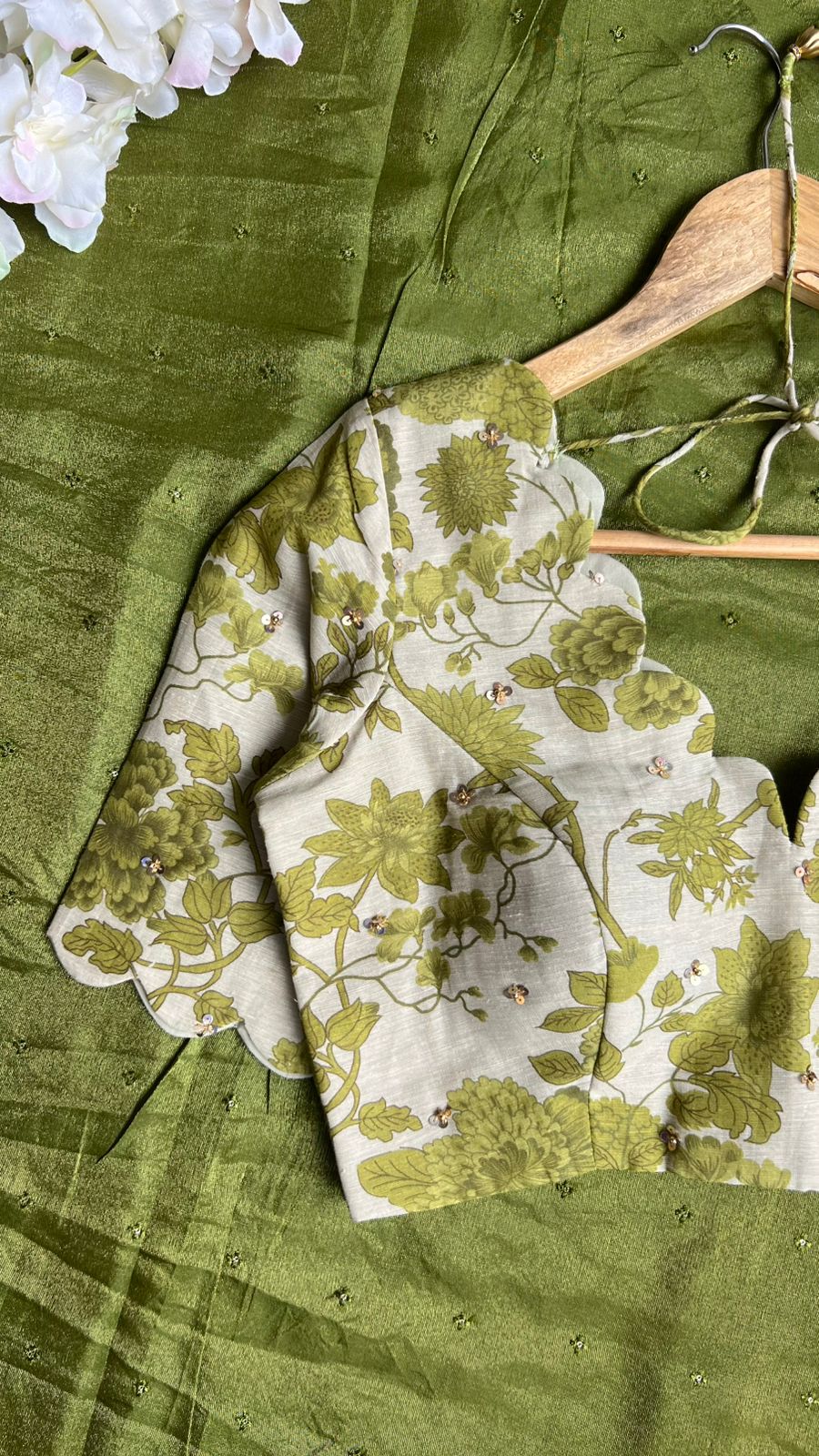 Cream linen hand worked blouse (only blouse)