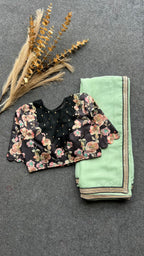 Black floral handwork blouse (only blouse )