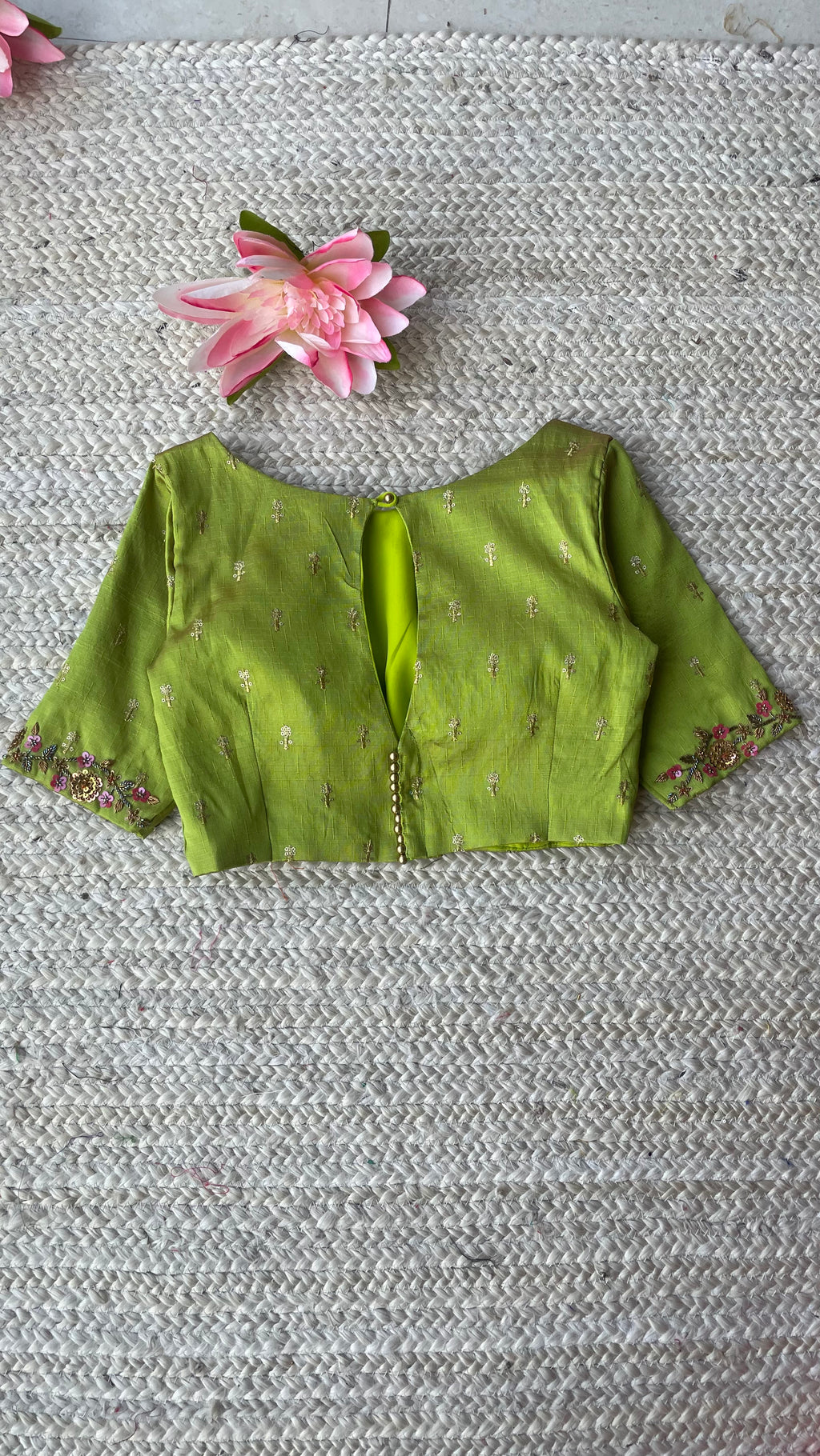 Pink silk hand made blouse