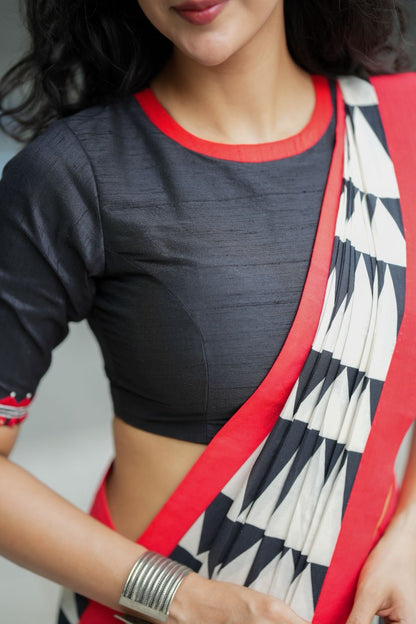 Black silk hand work blouse (only blouse)