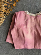 Light pink tissue pearl worked blouse