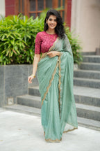 Deep pink cotton embroidery blouse (only blouse)