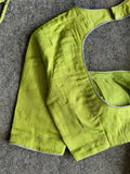Green soft jute embroidered blouse (only blouse