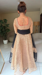 Gold tissue embroidery salwar set