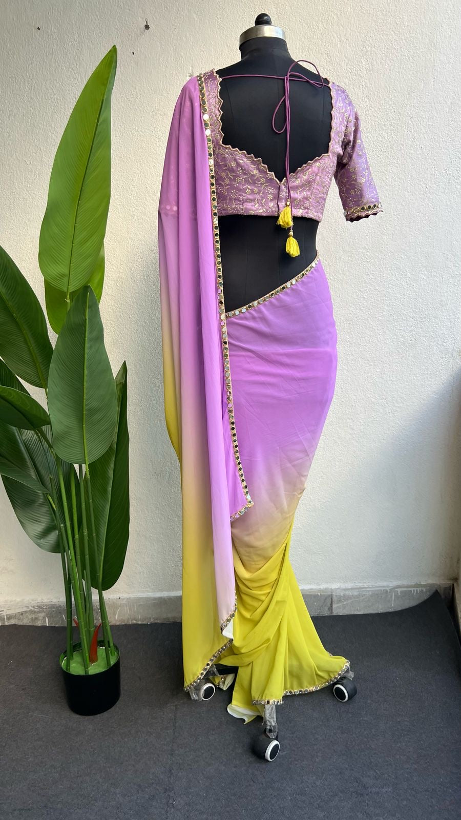 Purple Lavender embroidery handwork blouse