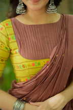 Lime yellow floral print blouse (Only blouse)