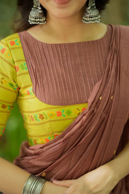 Lime yellow floral print blouse (Only blouse)