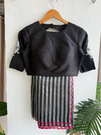 Black silk sleeve bird hand work blouse ( Only Blouse )