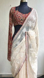 Maroon red cotton kalamkari blouse