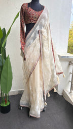 Maroon red cotton kalamkari blouse