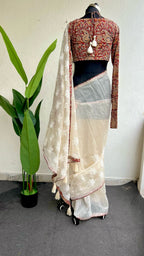 Maroon red cotton kalamkari blouse