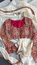 Maroon red cotton kalamkari blouse
