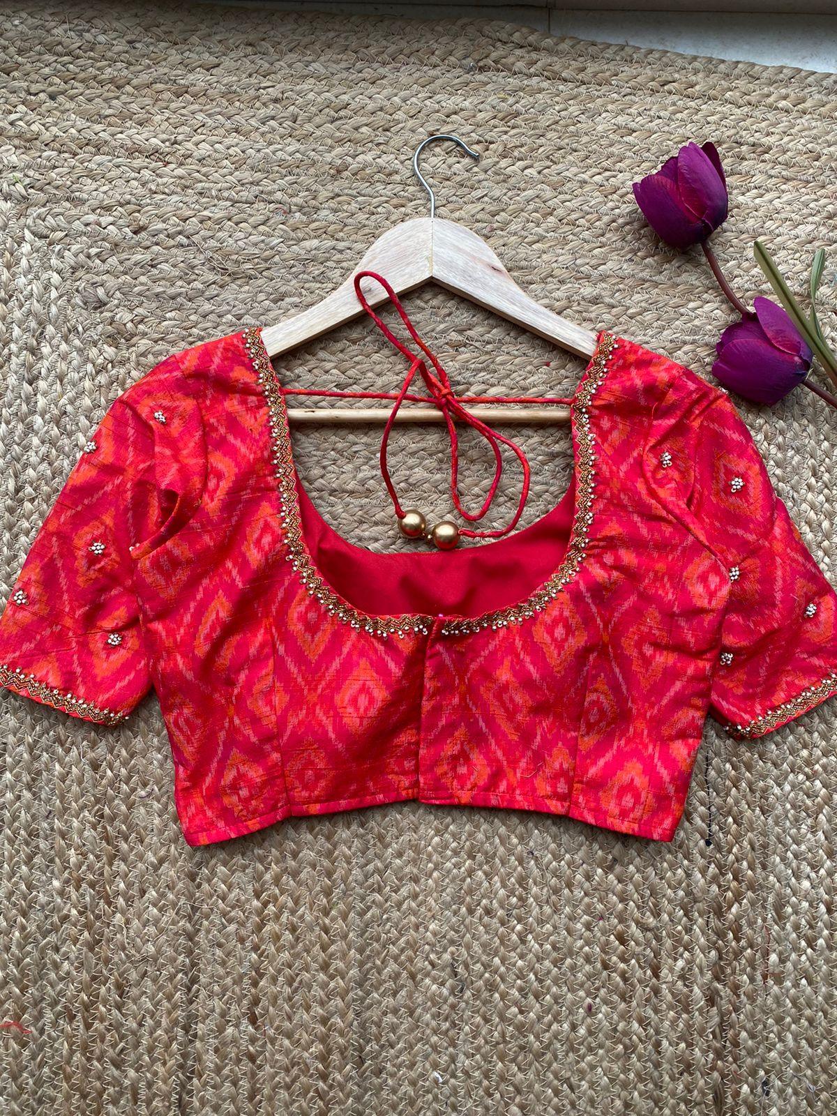 Silk blouse hand work design 1006