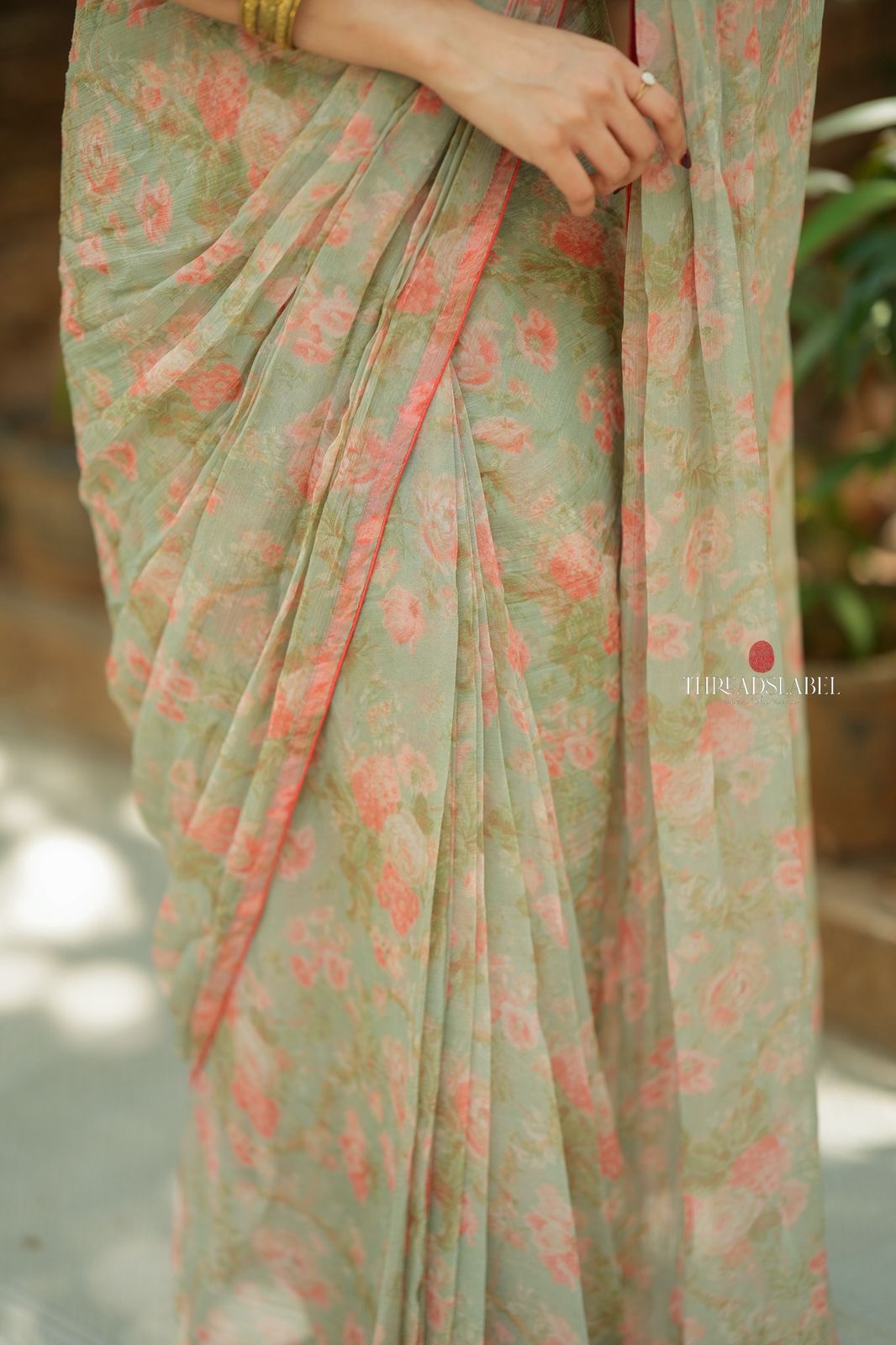 Red silk mirror hand work blouse (only blouse)