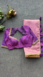 Stoned purple hand work blouse (Only blouse )