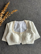 Silver tissue pearl worked blouse