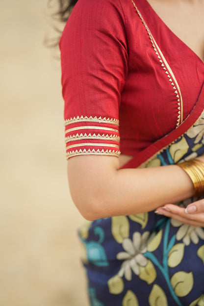 Maroon kota patti hand work blouse (only blouse)