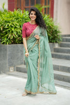 Deep pink cotton embroidery blouse (only blouse)