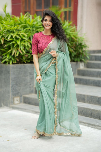 Deep pink cotton embroidery blouse (only blouse)