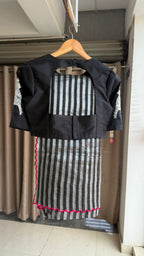 Black silk sleeve bird hand work blouse ( Only Blouse )