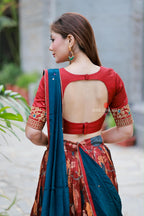 Maroon kalamkari handwork lehenga