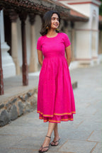 Pink cotton double layered maxi top