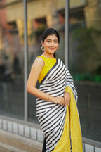Yellow silk bird embroidery blouse