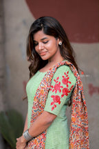 Green cotton 3 piece salwar set